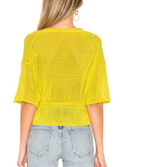 Free People Oh Hello Cardi Yellow. L - Picture 3 of 11